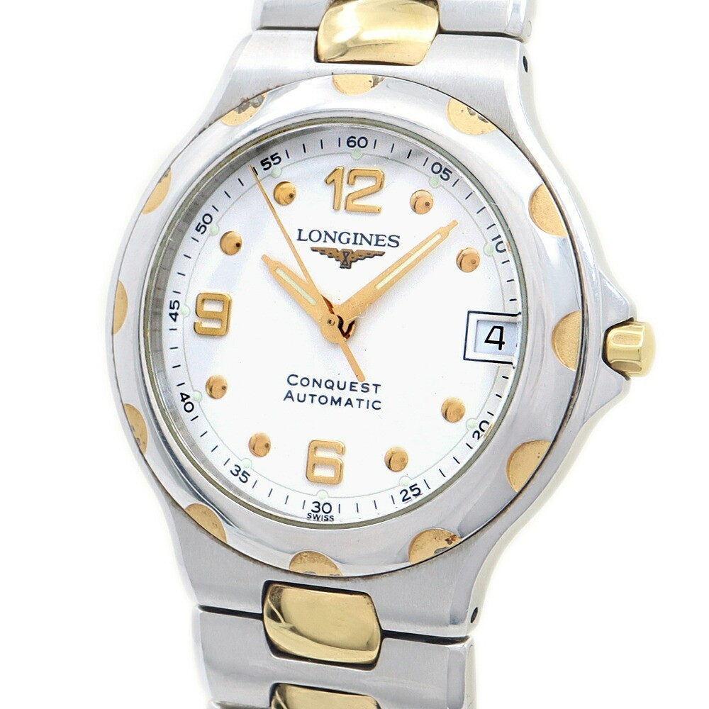 Longines Conquest L16353 Automatic Date White Dial Two Tone Mens