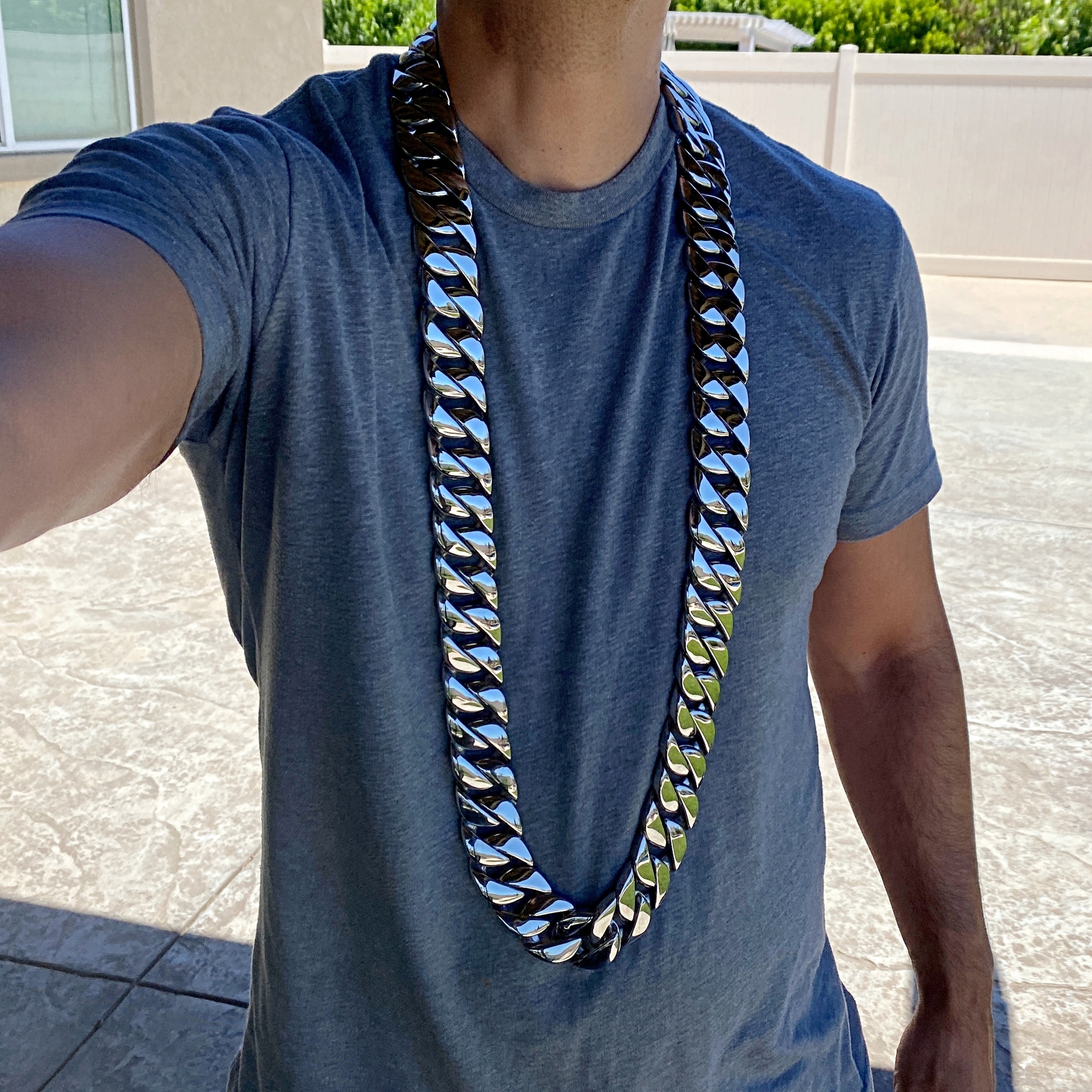 Men’s Huge 30MM Thick Chain Silver Cuban Link 316L Stainless Steel 46″ Necklace