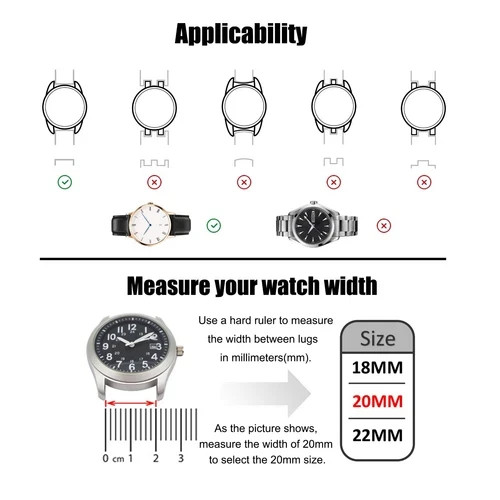 16mm 18mm 20mm Lizard Embossed Calf Genuine Leather Thin and Soft Watch Band