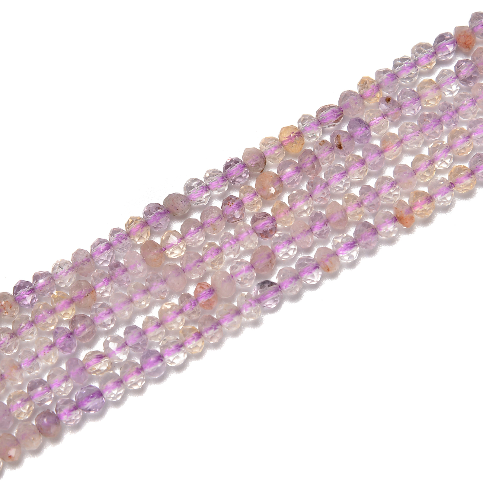 Ametrine Faceted Rondelle Beads Size 3×3.5mm 15.5” Strand (3×3.5mm)