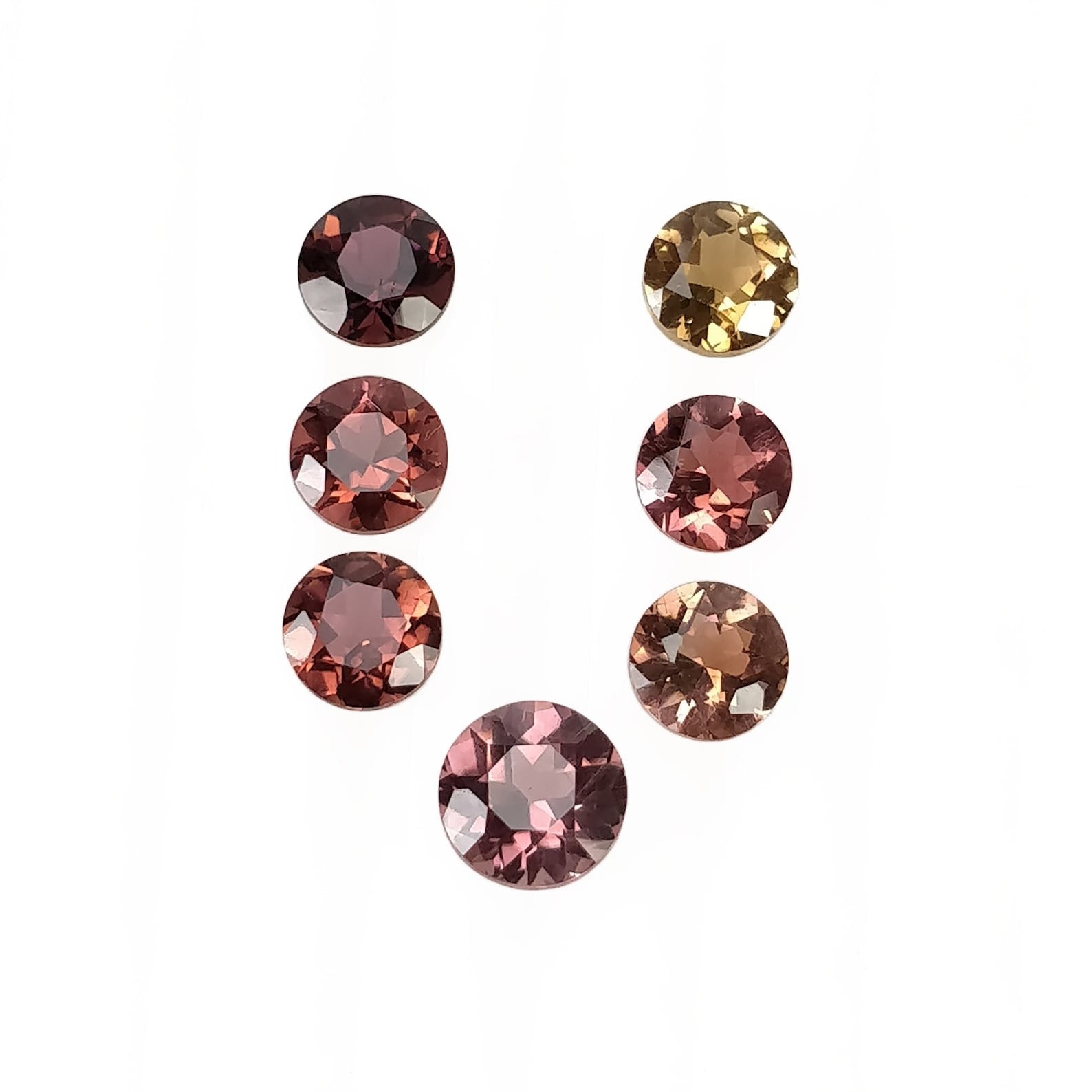 6.80cts Natural Multi Color Tourmaline Gemstone Faceted Cut Round 6mm – 7mm 7pcs