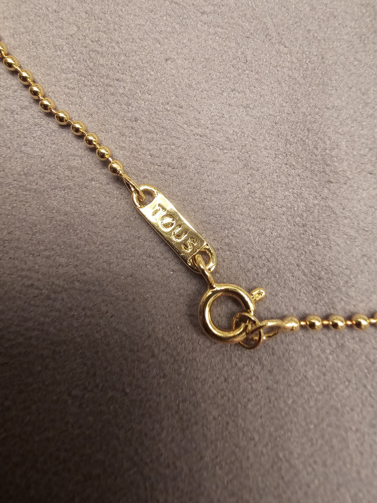 🧡💛TOUS NECKLACE CHARM GOLD PLATED PEARL, RINESTONE AND BEAR NECKLACE