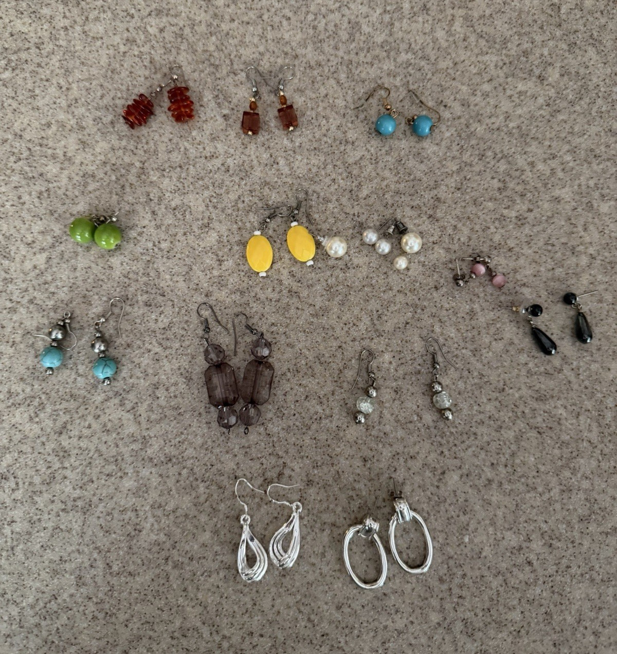 Mixed Lot Assorted Fashion Earrings Multicolor Metal Dangle Stud Hoop Hook