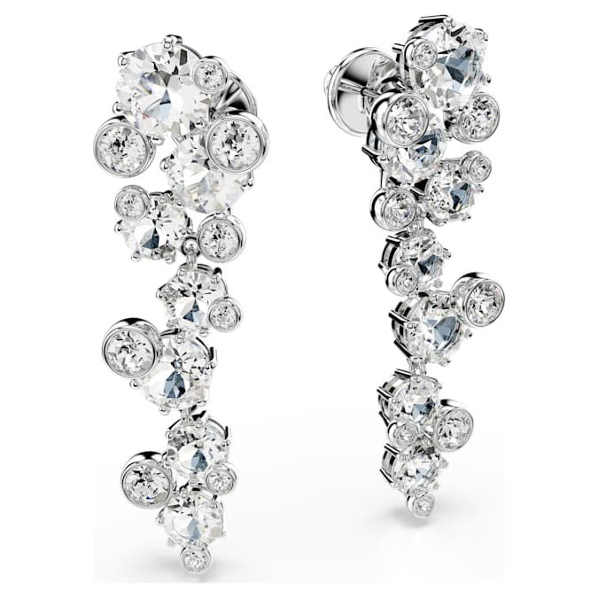 Swarovski Constella Earrings Mixed cut， rhodium plated