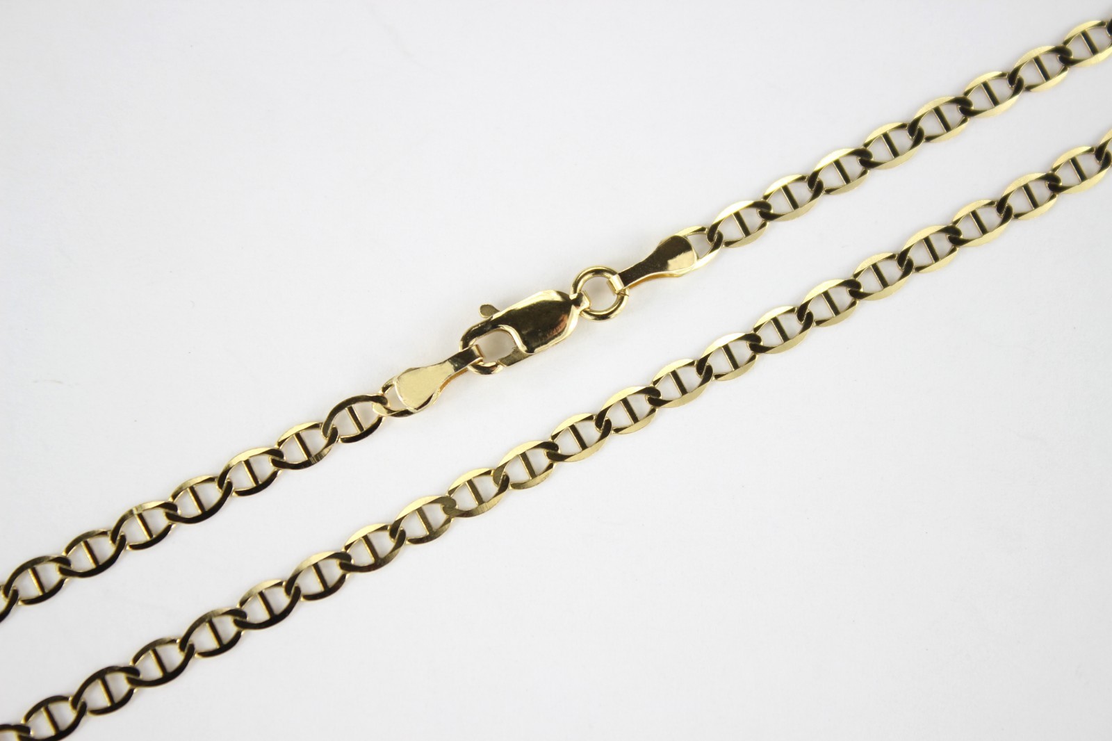 10K Solid Yellow Gold Anchor Link Chain Necklace 3mm Men Women 16″~30″