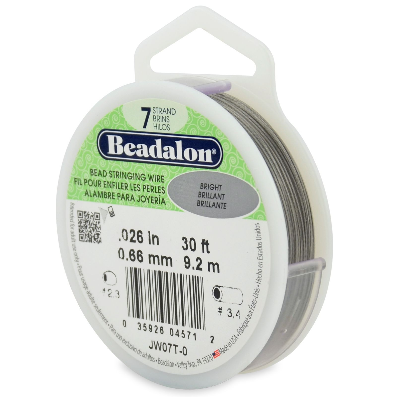 Beadalon Bead Stringing Wire 7 strand 30 thru1000ft Sizes.010 thru.026 13COLORS