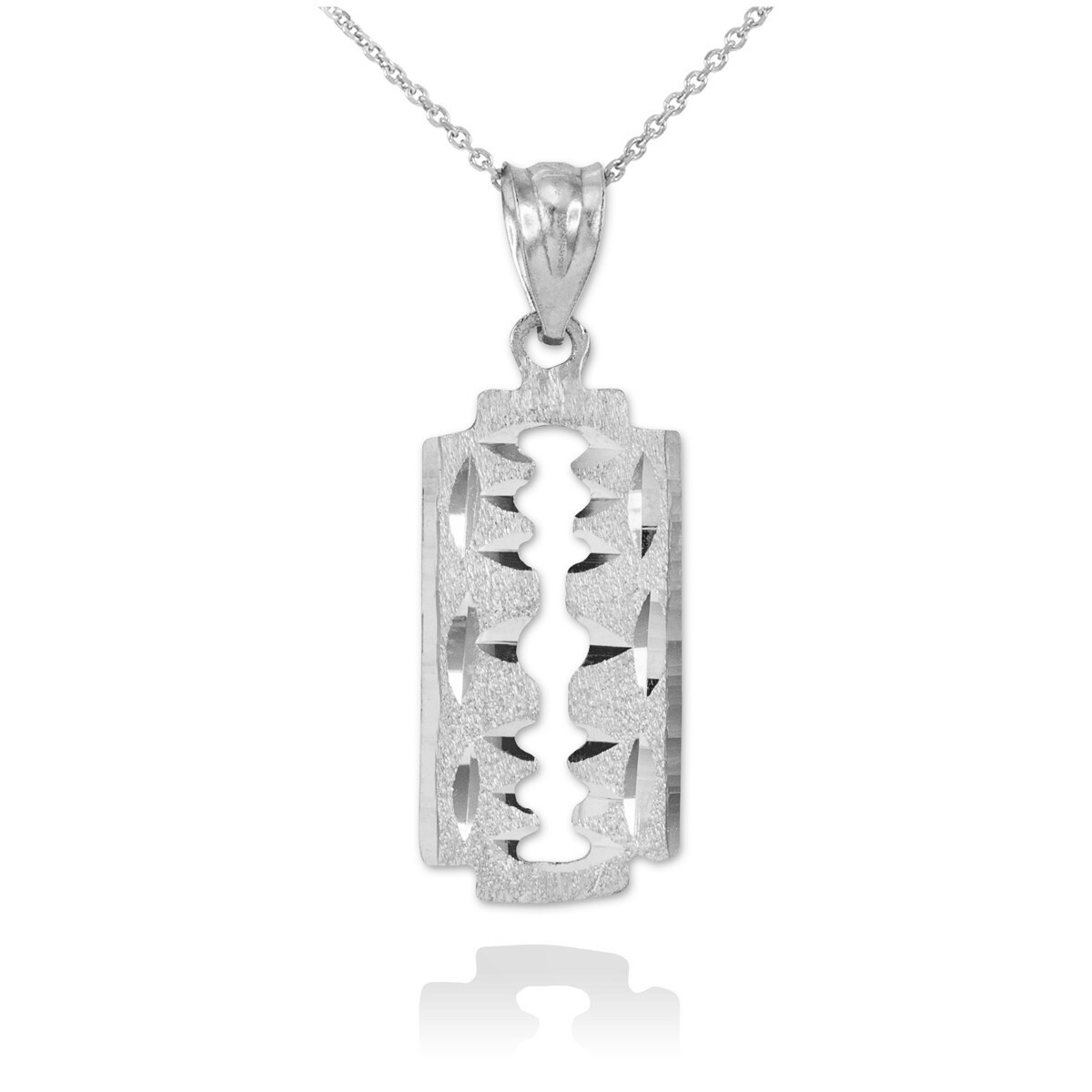 Solid Gold Razor Blade Pendant Necklace (Available in Yellow/Rose/White Gold)