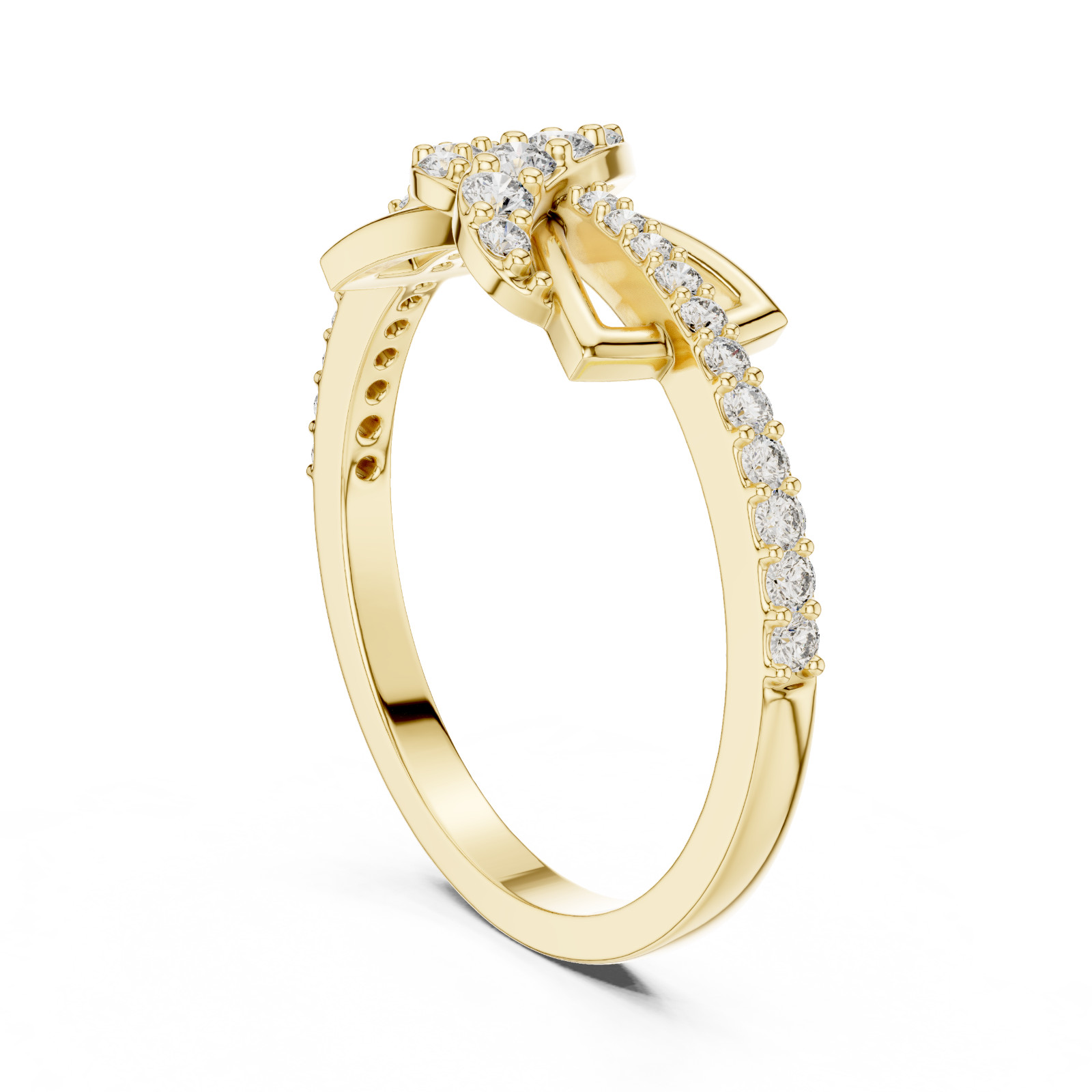 Natural Certified Diamond Prong Set Half Eternity Split Shank Ring 14k Gold Over