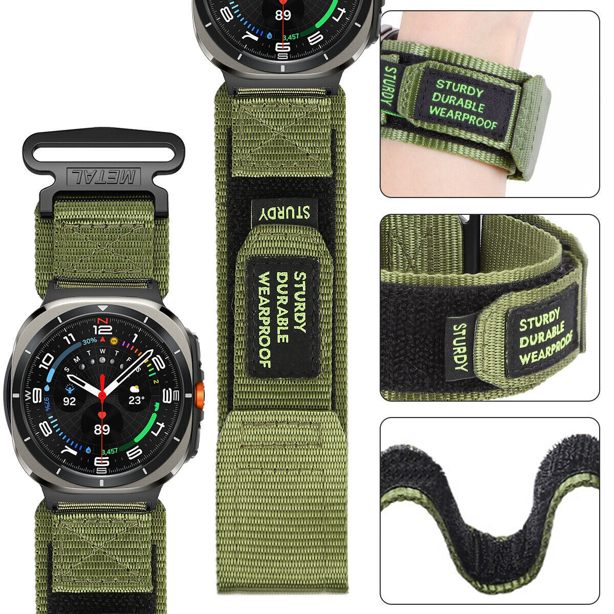 Nylon Strap for Samsung Galaxy Watch 7 Ultra 47mm Loop Band Camouflage Wristband