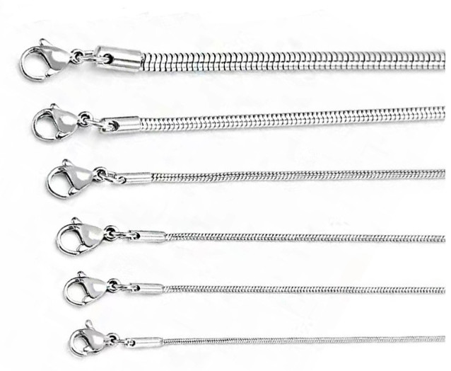 USA Stock Woman Man 1.6mm Stainless Steel Round Snake Chain 20-28”