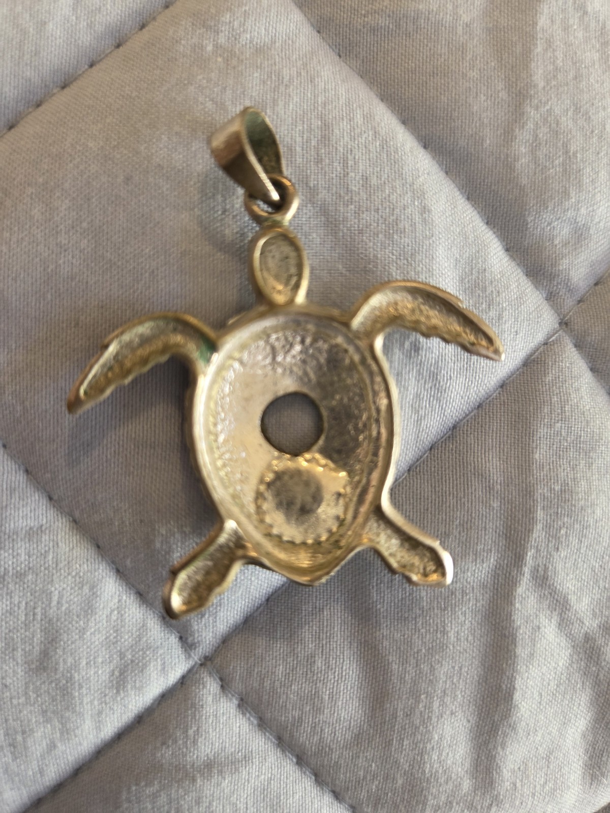 Silver Tone Turtle Charm Pendant, Multicolor Inlay Sea Animal Theme