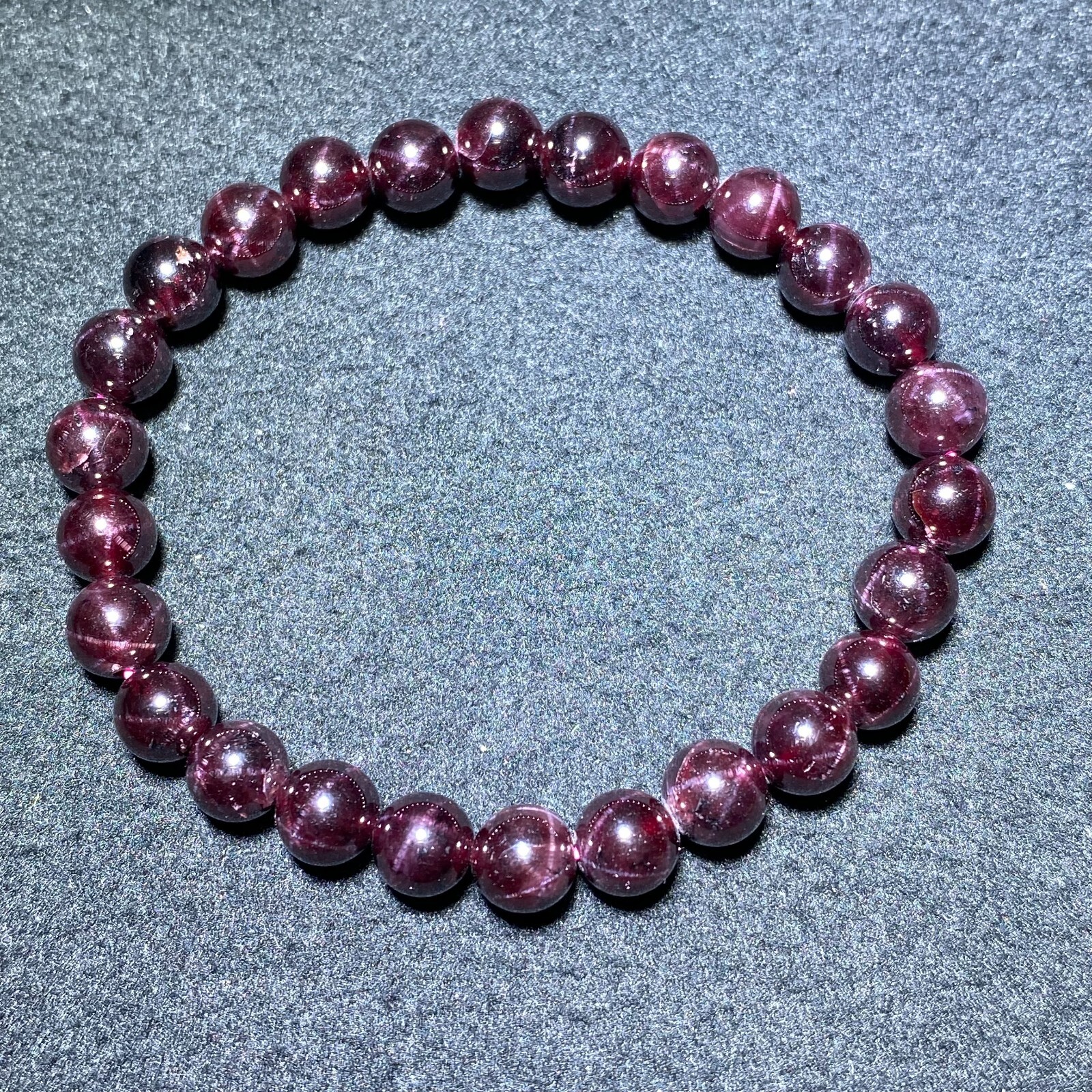 7.6mm Natural Red Starlight Garnet Crystal Beads Bracelet AAAA 1324