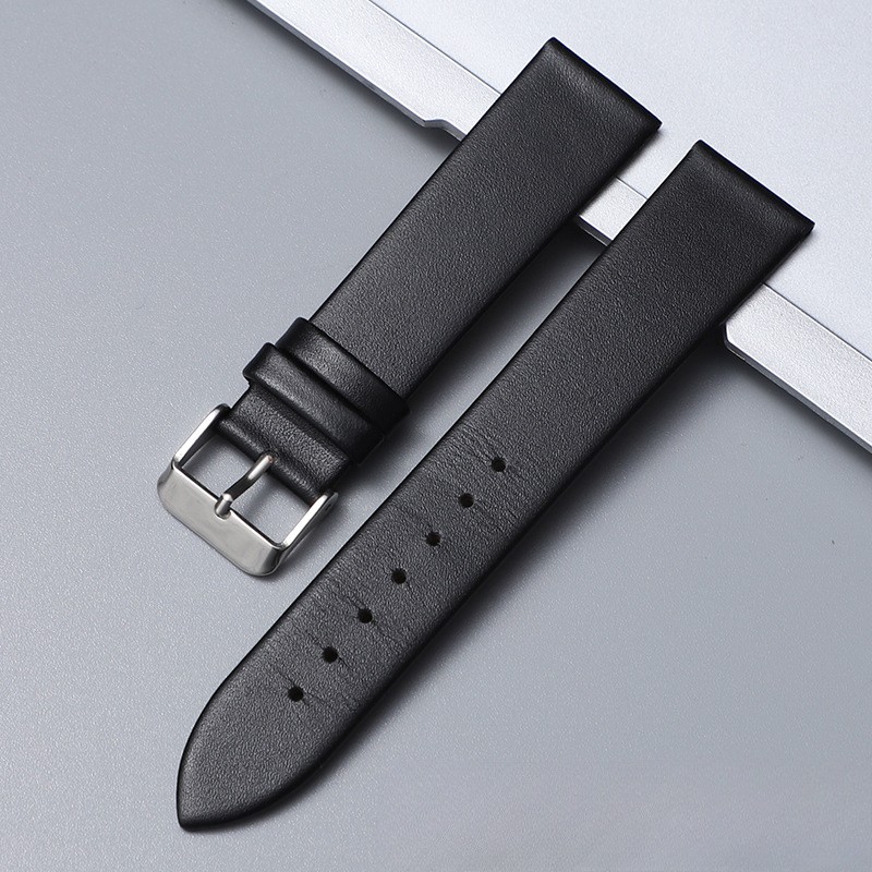 Quality Thin Soft Genuine Leather Watch Band Strap multicolour 12-24mm Universal