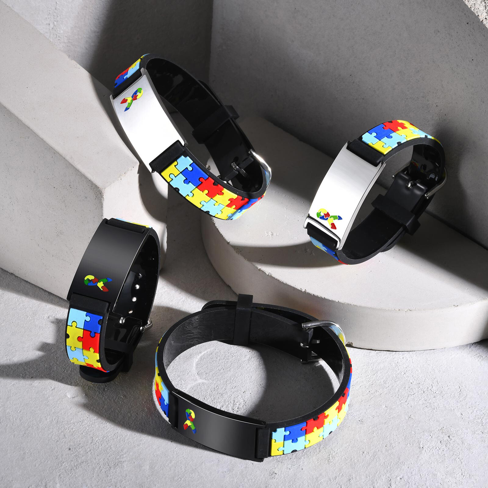 Personalized Medical ID Bracelet Silicone Autism Seizure Men Women Kid Wristband