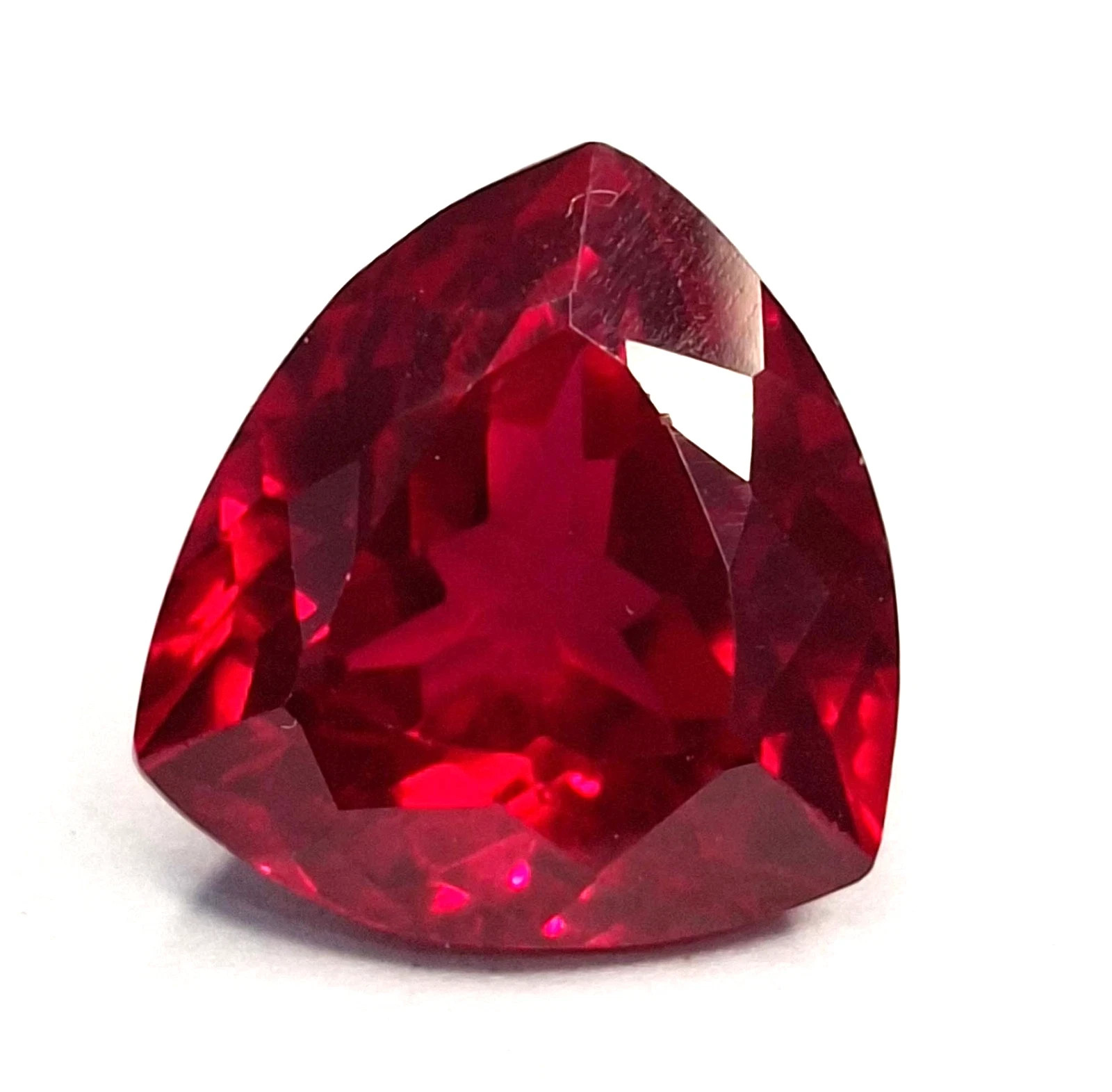 Flawless Certified 8.05 Ct Natural A+ Trillion Burmese Red Ruby Loose Gemstone