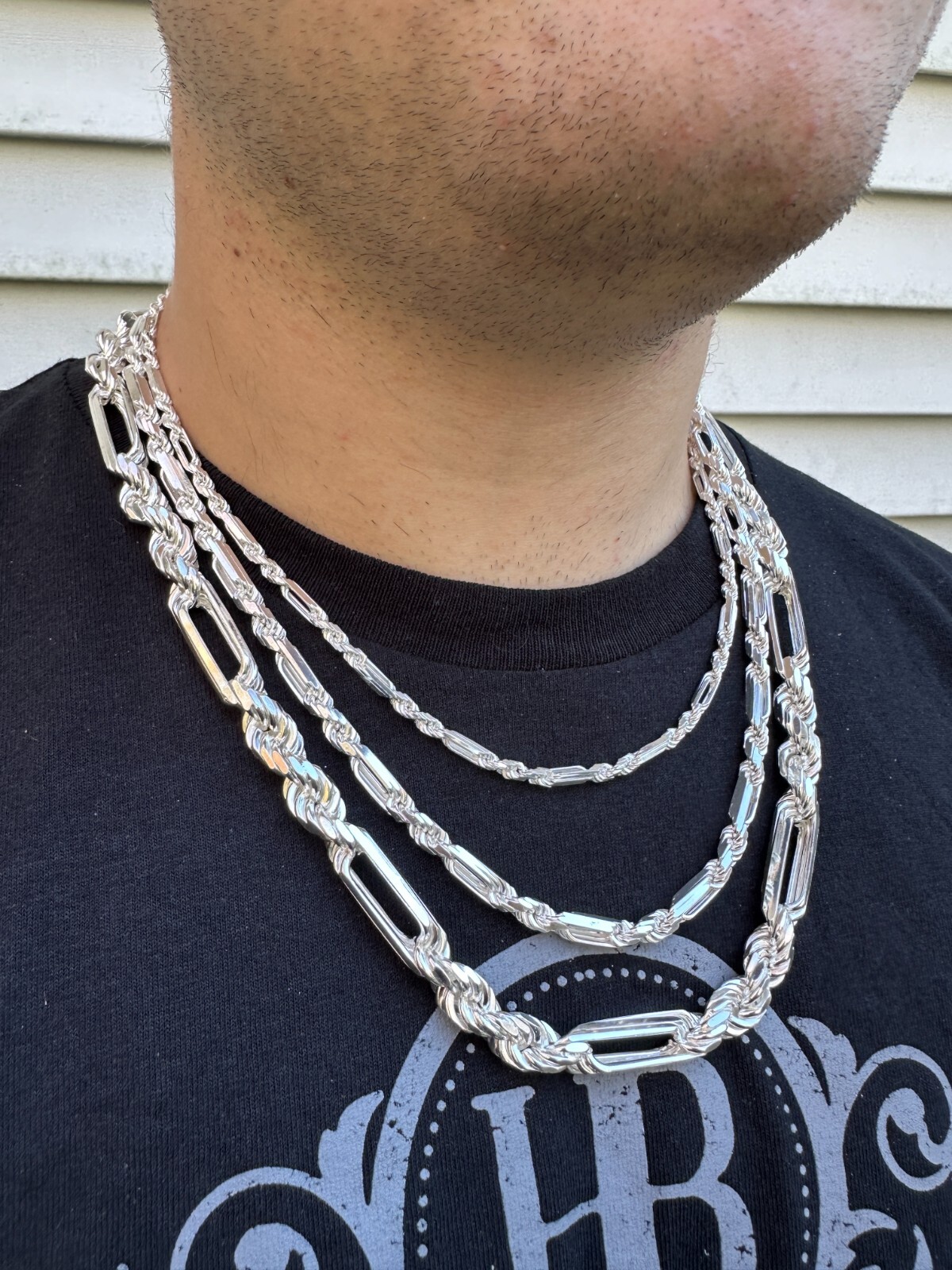 FigaRope Milano Chain Real Solid 925 Sterling Silver Necklace Or Bracelet 4-10mm