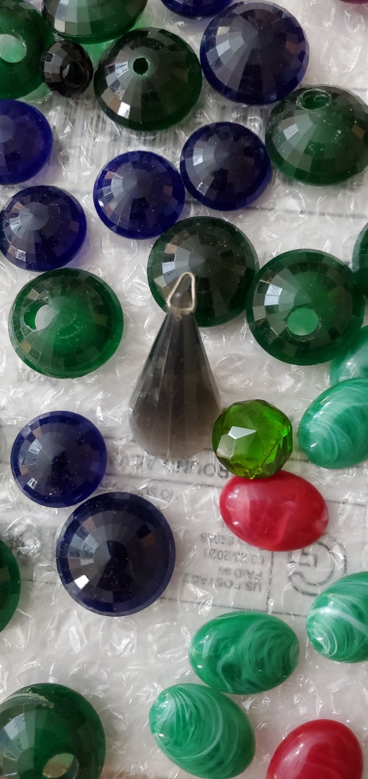Vintage 1950s Transparent Lucite Cabachons Purple Forest Green Midnight Blue +