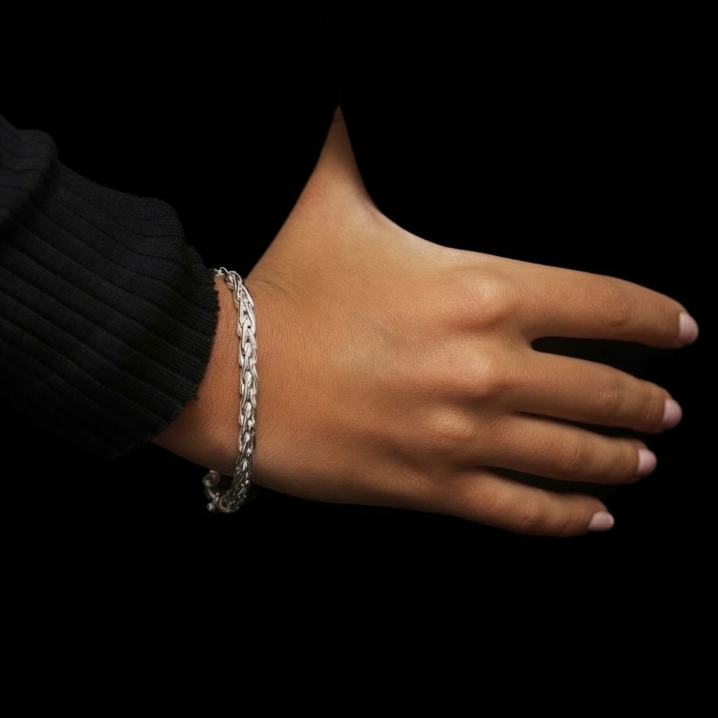 925 Sterling Silver 5MM Wheat Link Charm Bracelet Chain For Men and Women – 7.5″