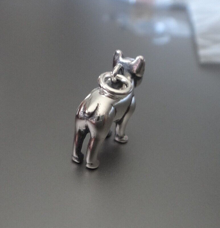 Sterling Silver 16x14mm solid ~3.5 gram Standing French Bulldog Frenchie Charm