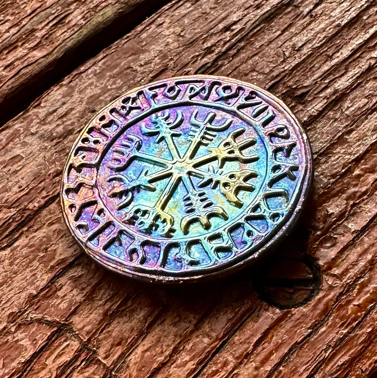 VIKING RUNIC COMPASS – (2 Sided) Graphite Coin Mold