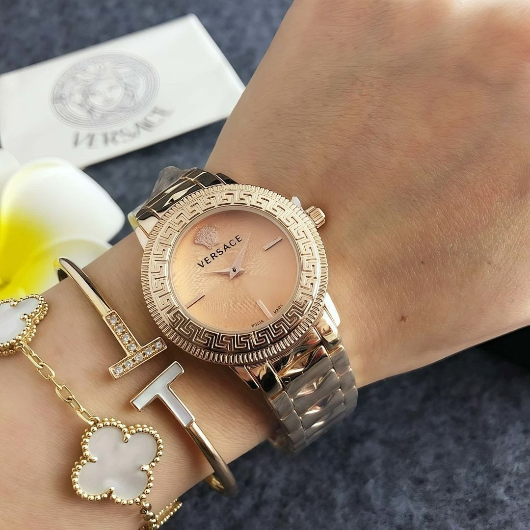 Versace 31mm Quartz Watch – Classic Alloy Wristband with Box