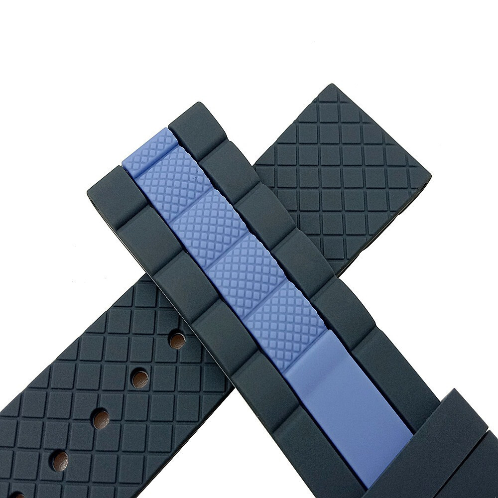 New Men’s Silicone Rubber Waterproof Watch Strap Band With Brushed Buckle 22mm
