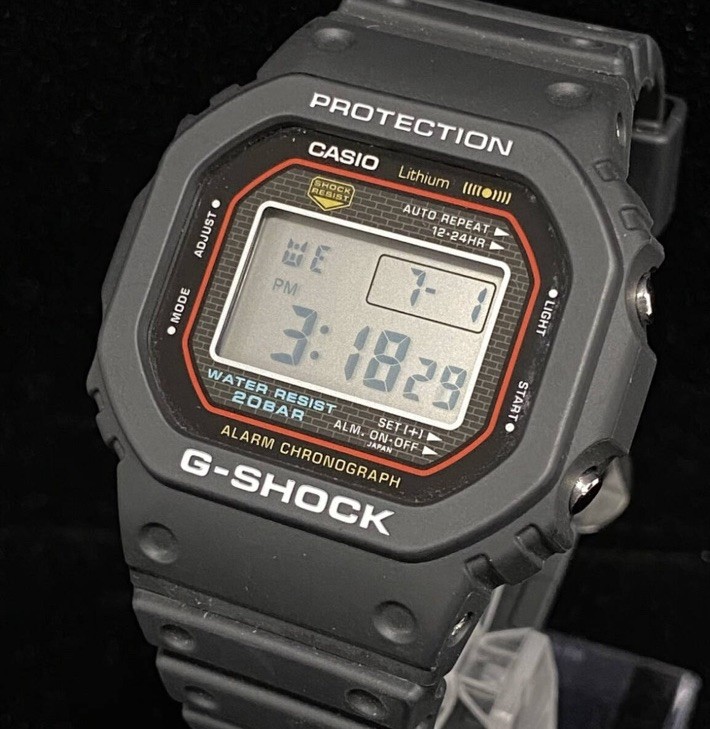 New Casio G-Shock Digital 5000 Series Black Watch DW5000R-1A