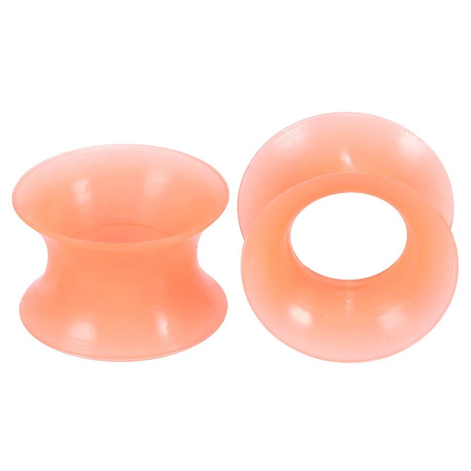 2pcs Thin Silicone Ear Plug Ear Tunnels Plugs Gauges Jewelry Earlets Flesh Gauge