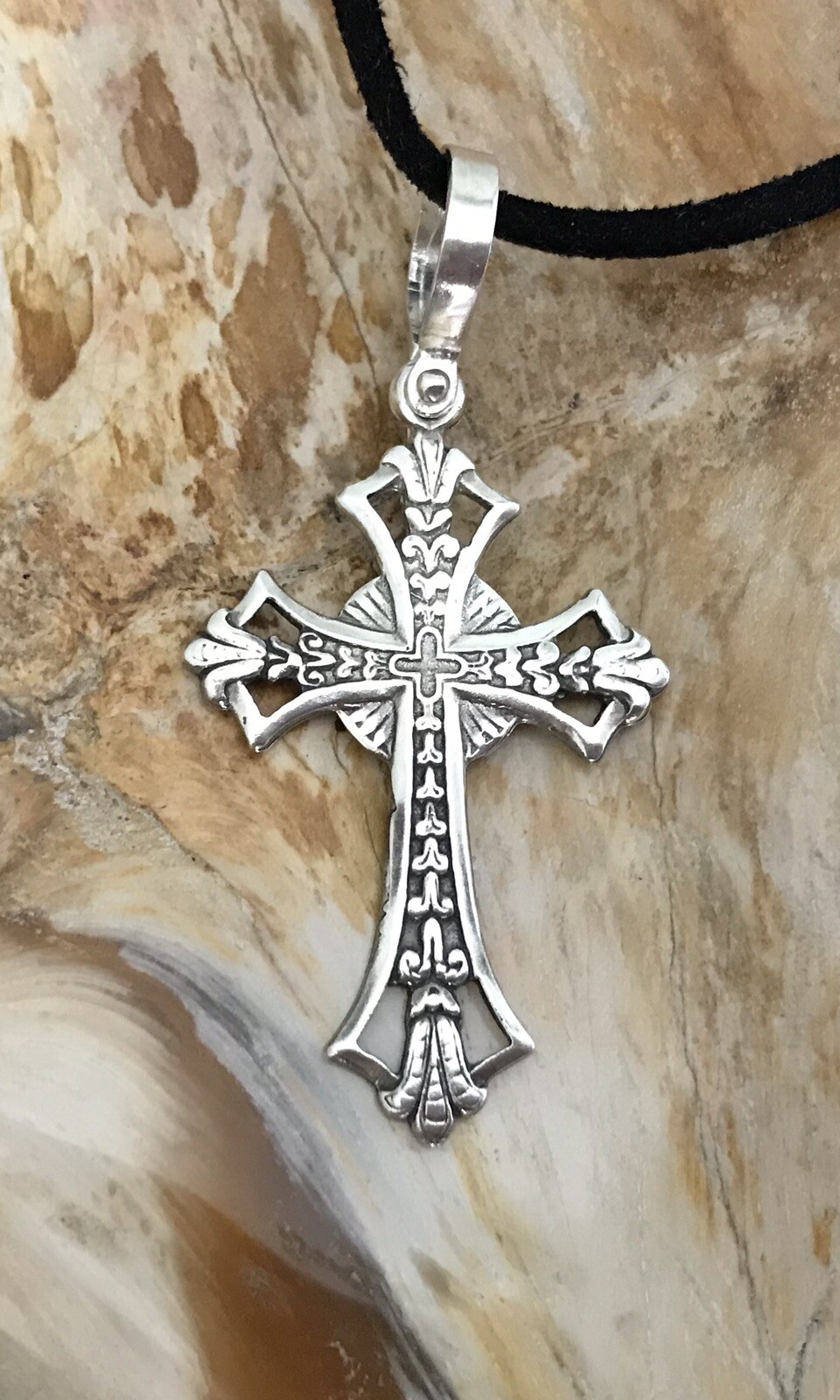 ATOCHA Coin Pendant Sterling Silver Filigree Cross Sunken Treasure Coin Jewelry