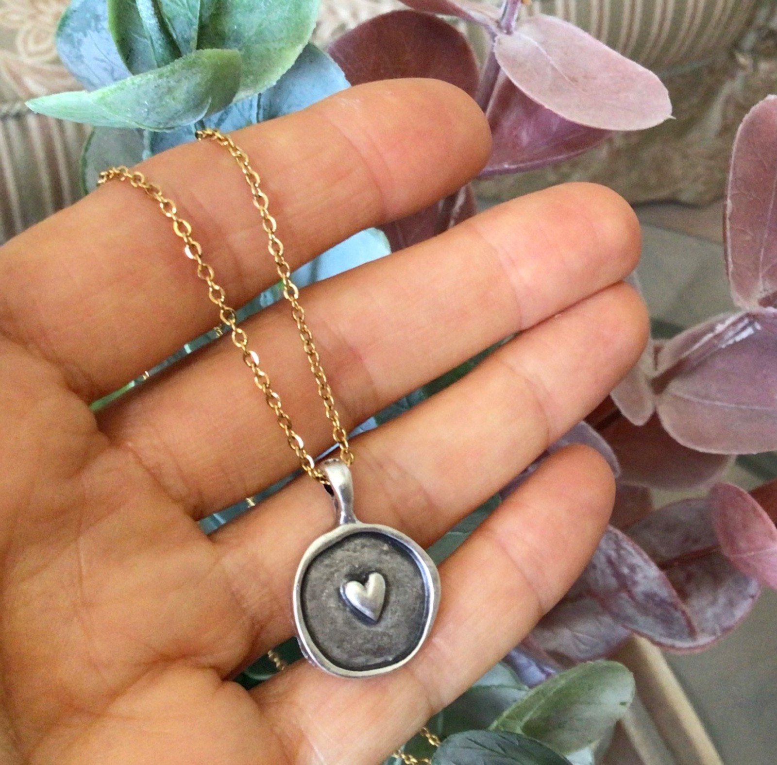 ARTISAN HANDMADE SUNDANCE CHARM HEART NECKLACE HANDCRAFTED SILVER JEWELRY