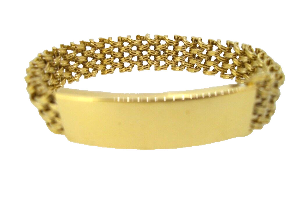 Bracelet Speidel ID Identification Gold Electroplate Woven Links 7.5 in Vintage