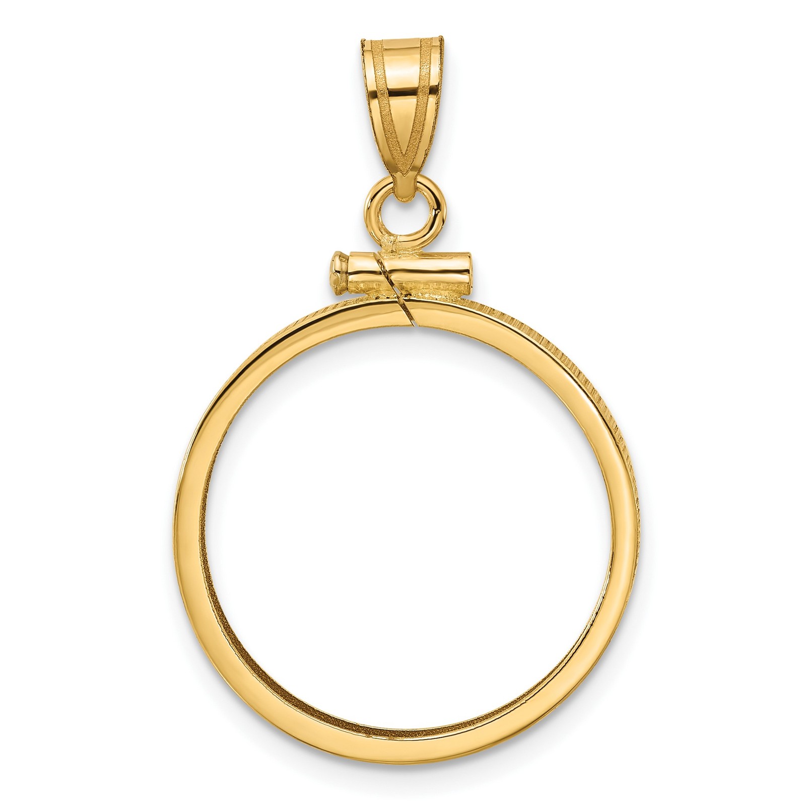 1/4 oz $10 Maple Leaf Coin Bezel 20mm Screw Top 10k Yellow Gold