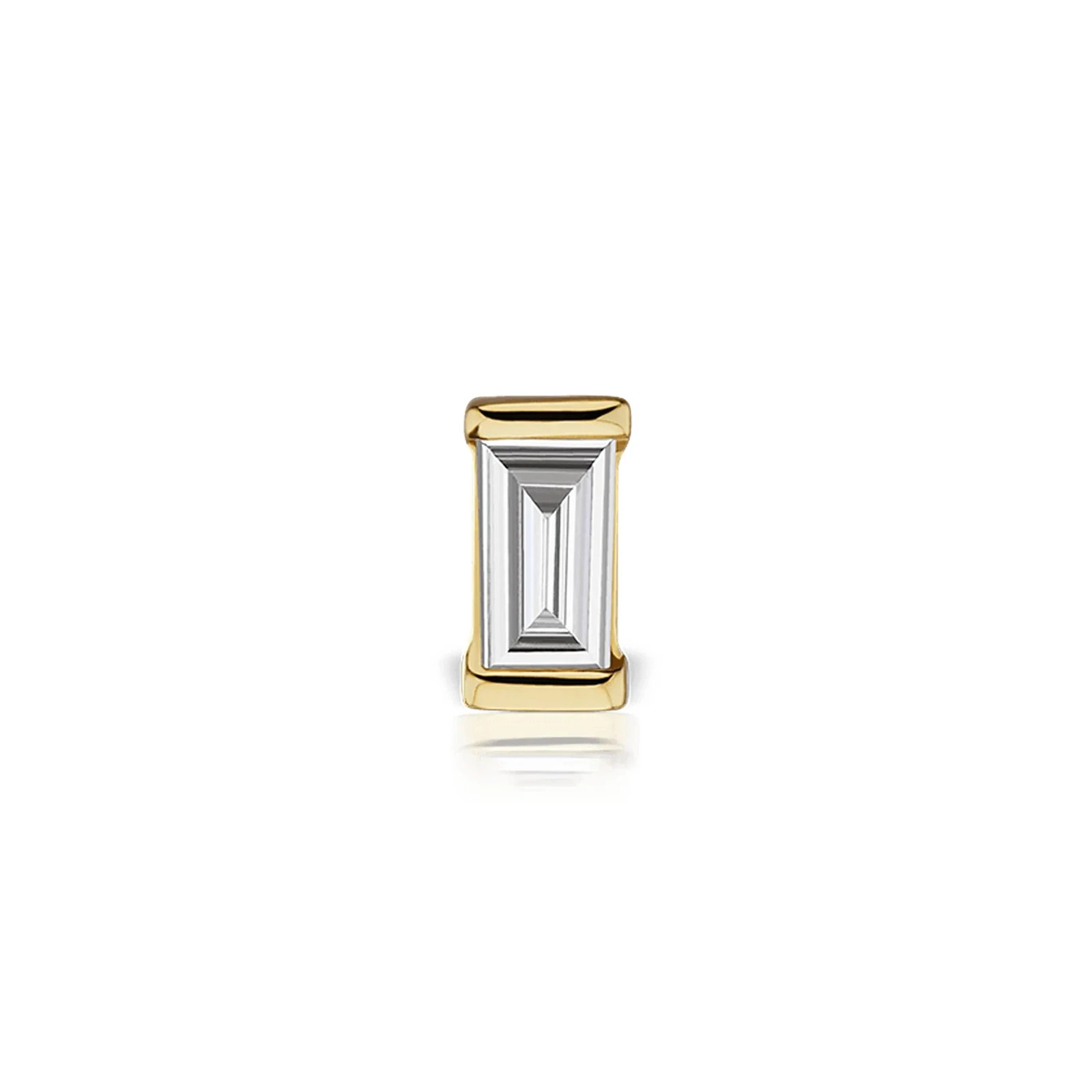 Baguette Moissanite Helix Cartilage Stud 925 Sterling Silver