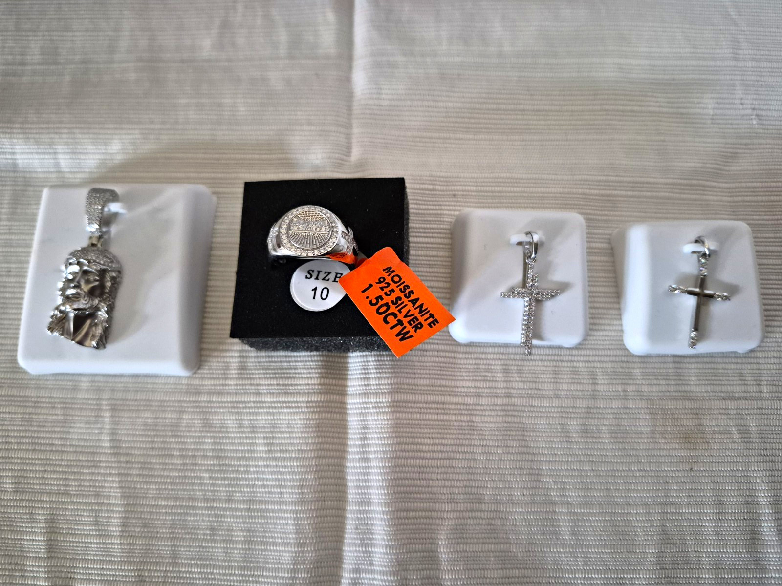 925 Silver Jewelry Mixed Lot 4pc Ring & Pendant Charms Unisex Adults