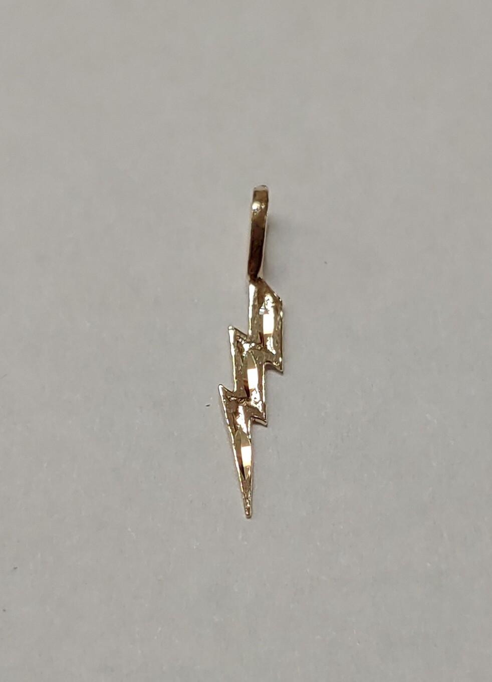 New 14k Yellow Gold Tiny Lightning Bolt Charm Pendant