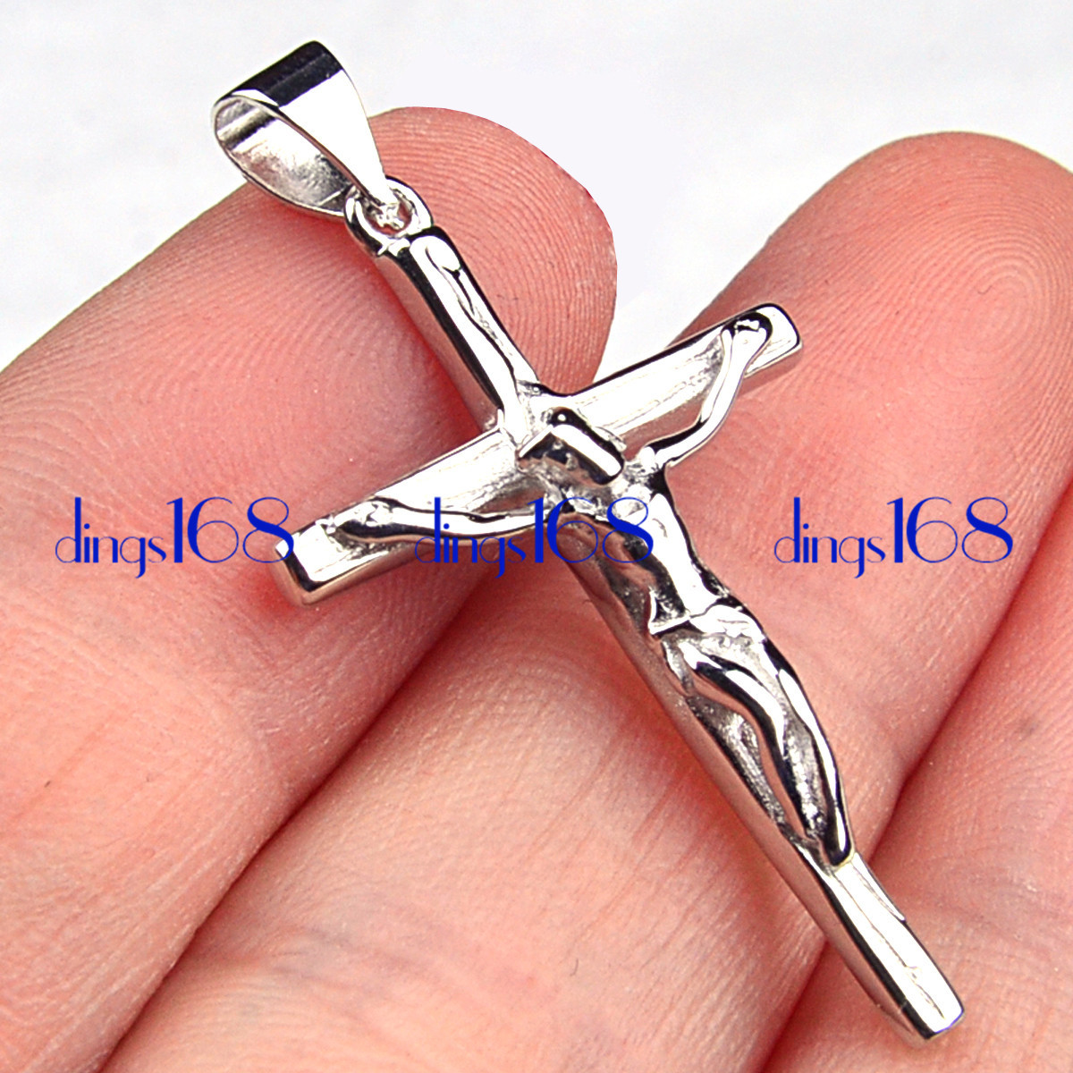 925 Sterling Silver Crucifix Cross Pendant +16/18/20/22/24/26-38″ Necklace H083s