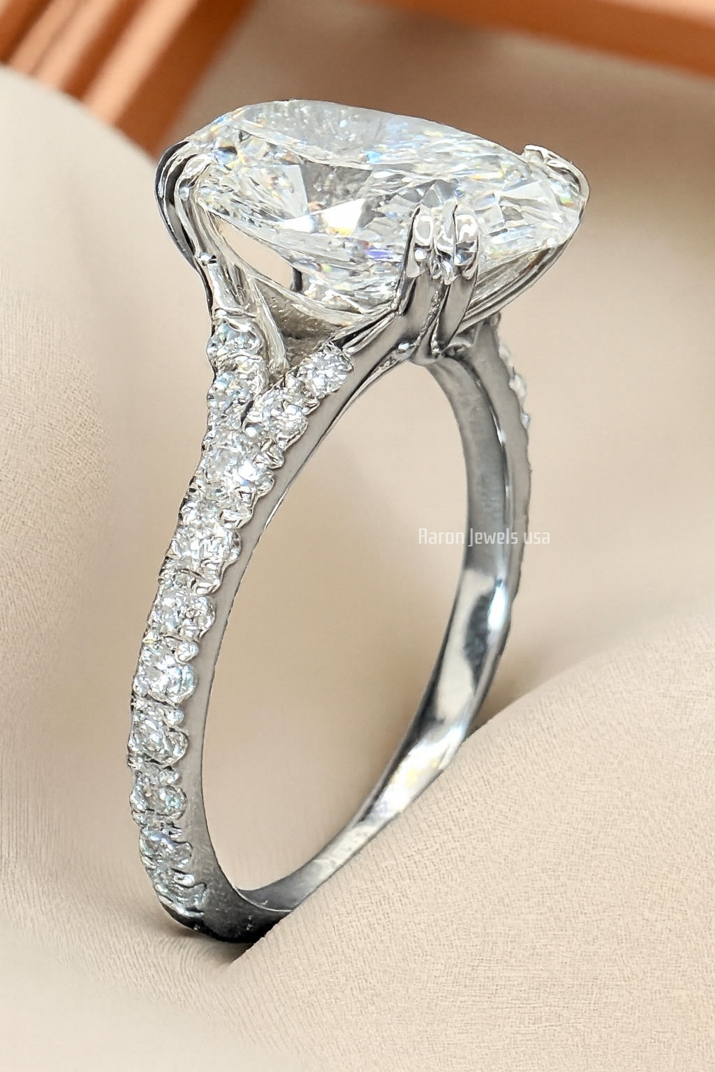 4.80 Ct Oval Cut Lab-Created Diamond Engagement Ring IGI F VS1 14K White Gold