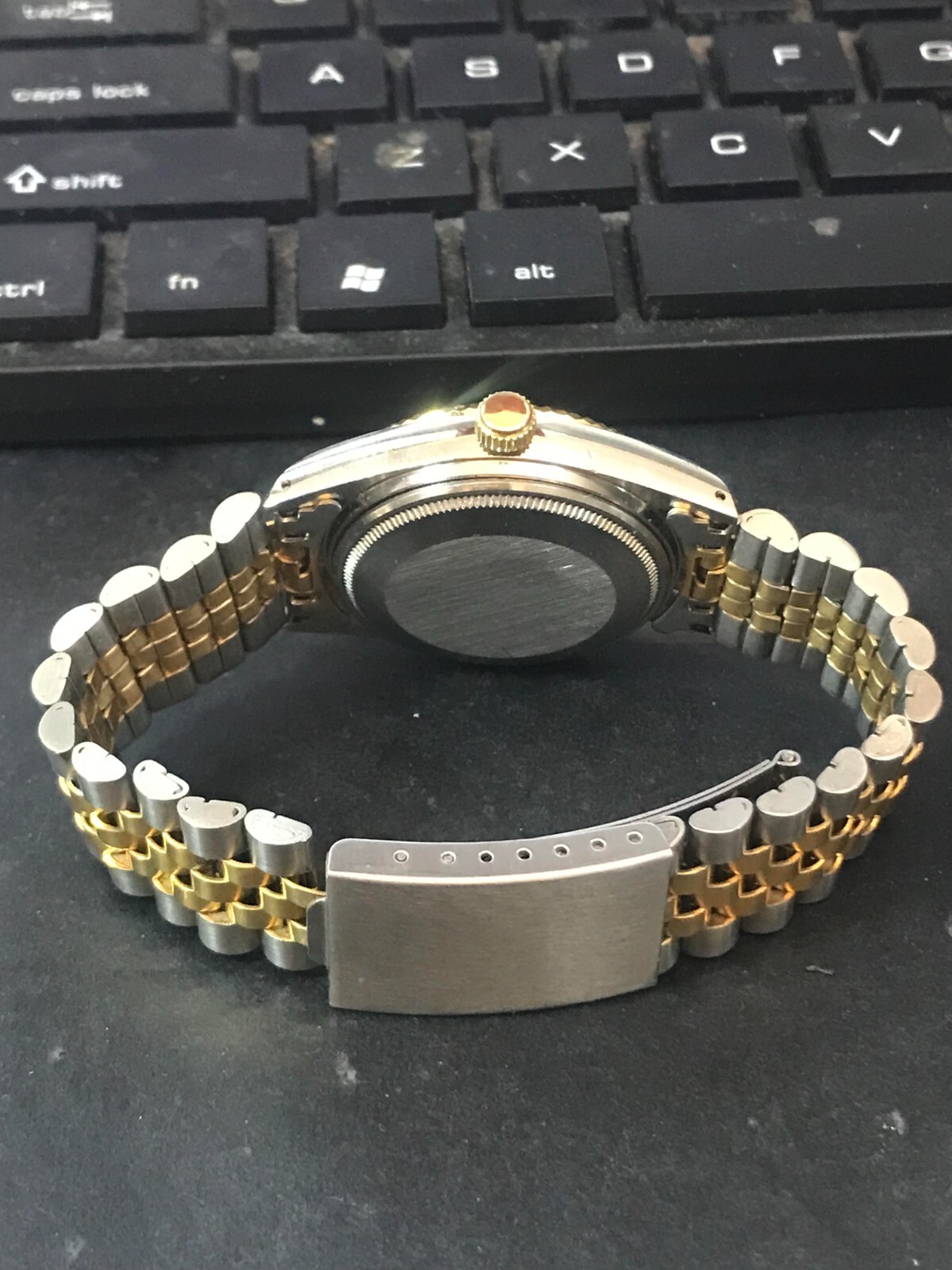 Ambassador 35mm 2 Tone Gold Dial President Date Quartz Men Watch, Run (Lot2342)