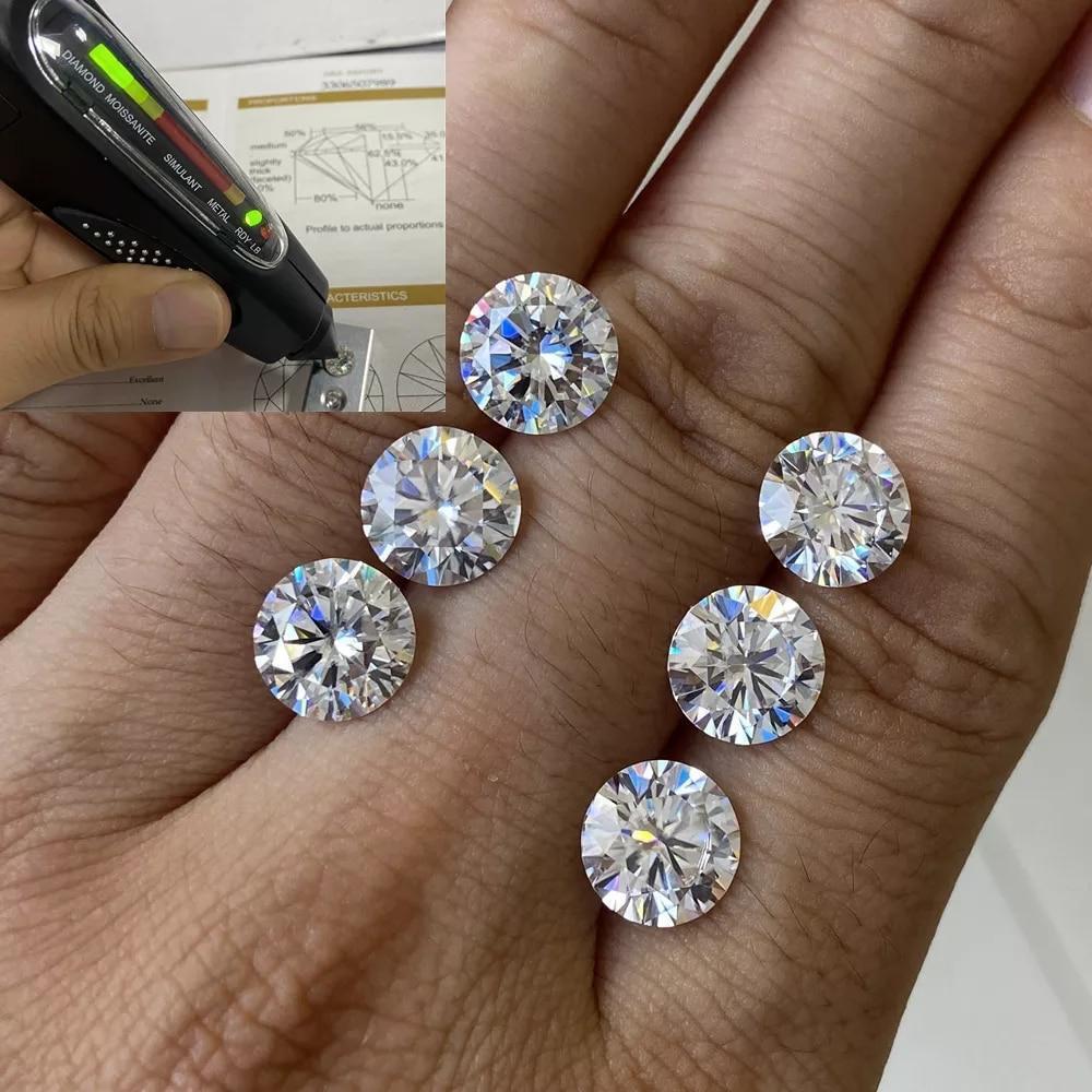 14K Gold GRA Certified D-VVS1 Round Moissanite Martini Push Back Stud Earrings