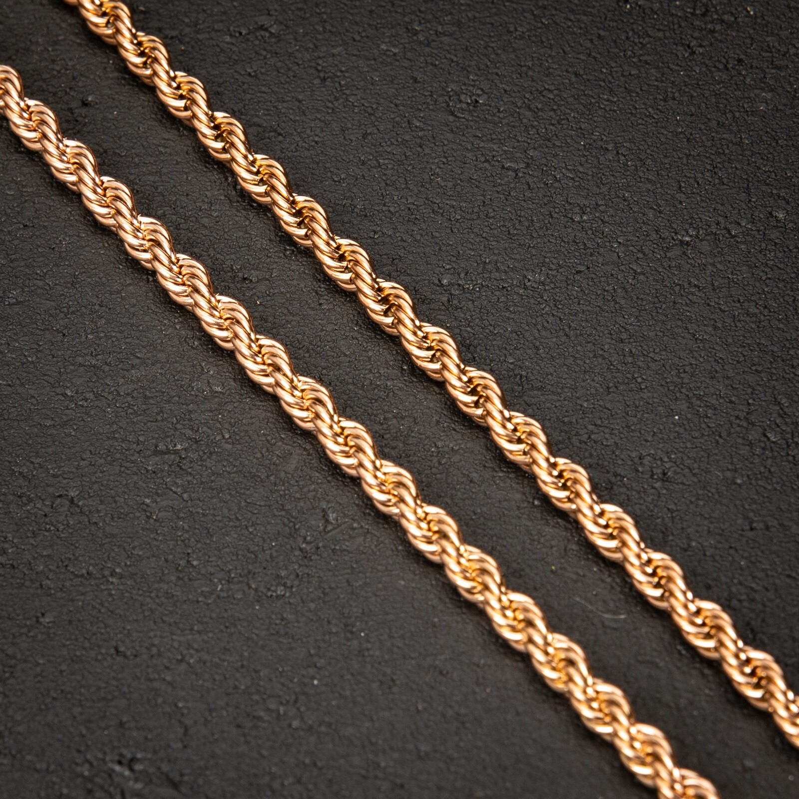 Solid Rose Gold Plated Heavy 316 Stainless Steel 6MM Twist Rope Chain Necklace