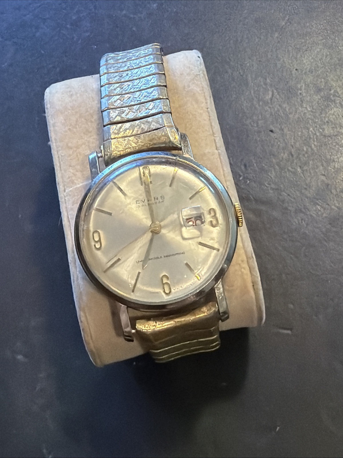 AD16 VINTAGE EVANS MEN’S WATCH 17J STEEL 34MM RUNNING SOLD IN AS IS CONDITIONS**