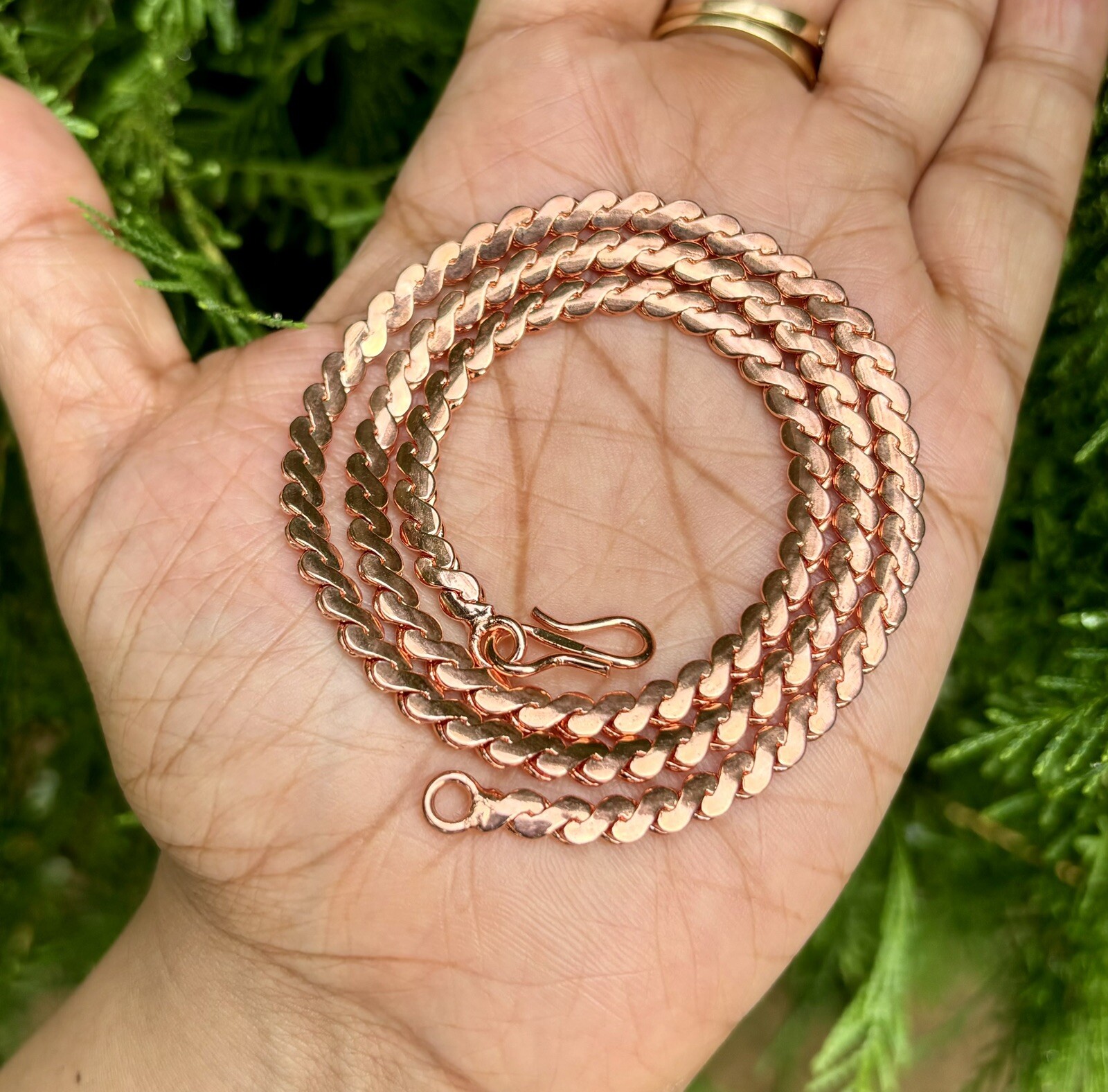 20 inch Pure Copper Serpentine Chain Necklace, Healing Copper Jewelry, Spiritual