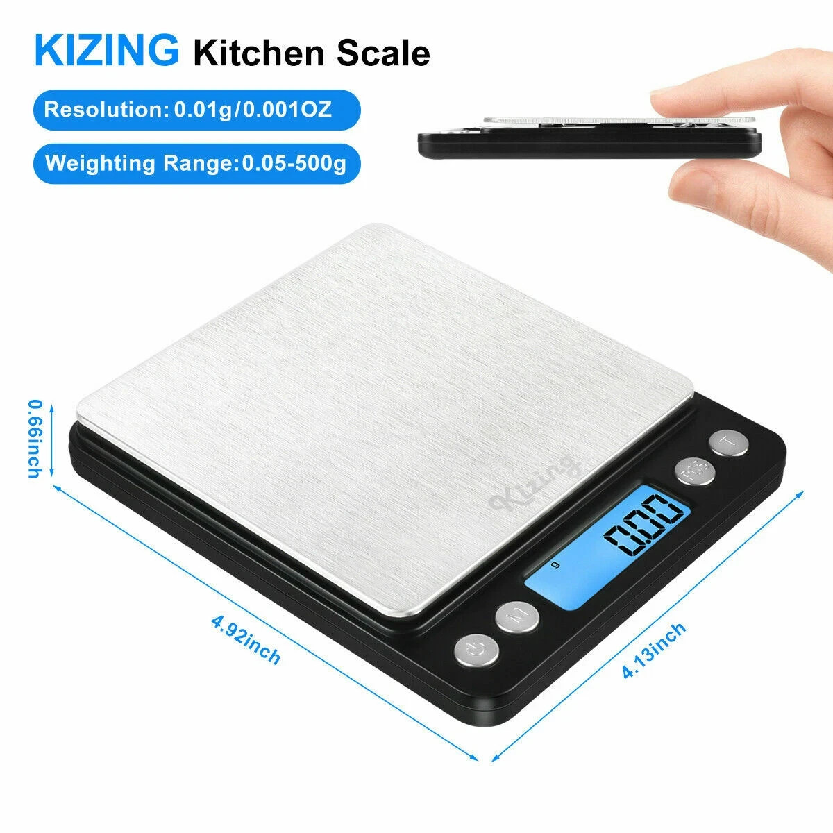 Portable 0.01g – 500g Black Digital Scale Jewelry Pocket Balance Weight Gram LCD