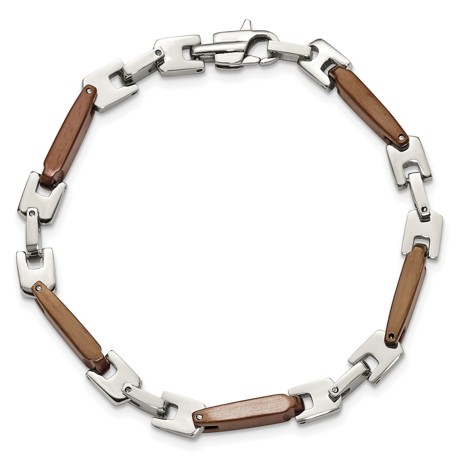 Chisel Stainless Steel Polished Brown IP-plated 8.25 inch Bracelet SRB352