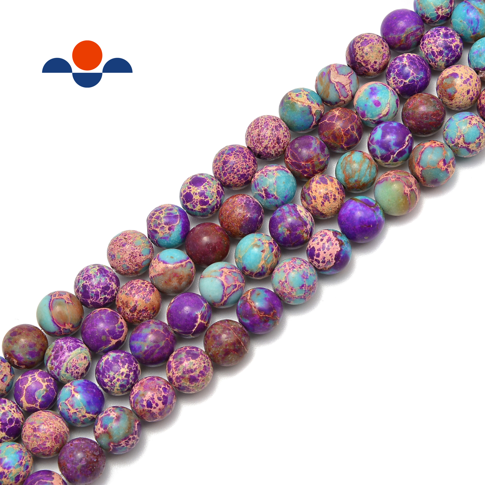 Purple Sea Sediment Imperial Jasper Smooth Round Beads 6mm 8mm 10mm 15.5”Strand