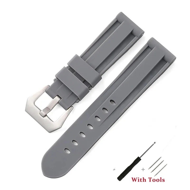 Silicone Rubber Watch Band Sport Replacement Strap 20mm 22mm 24mm 26mm