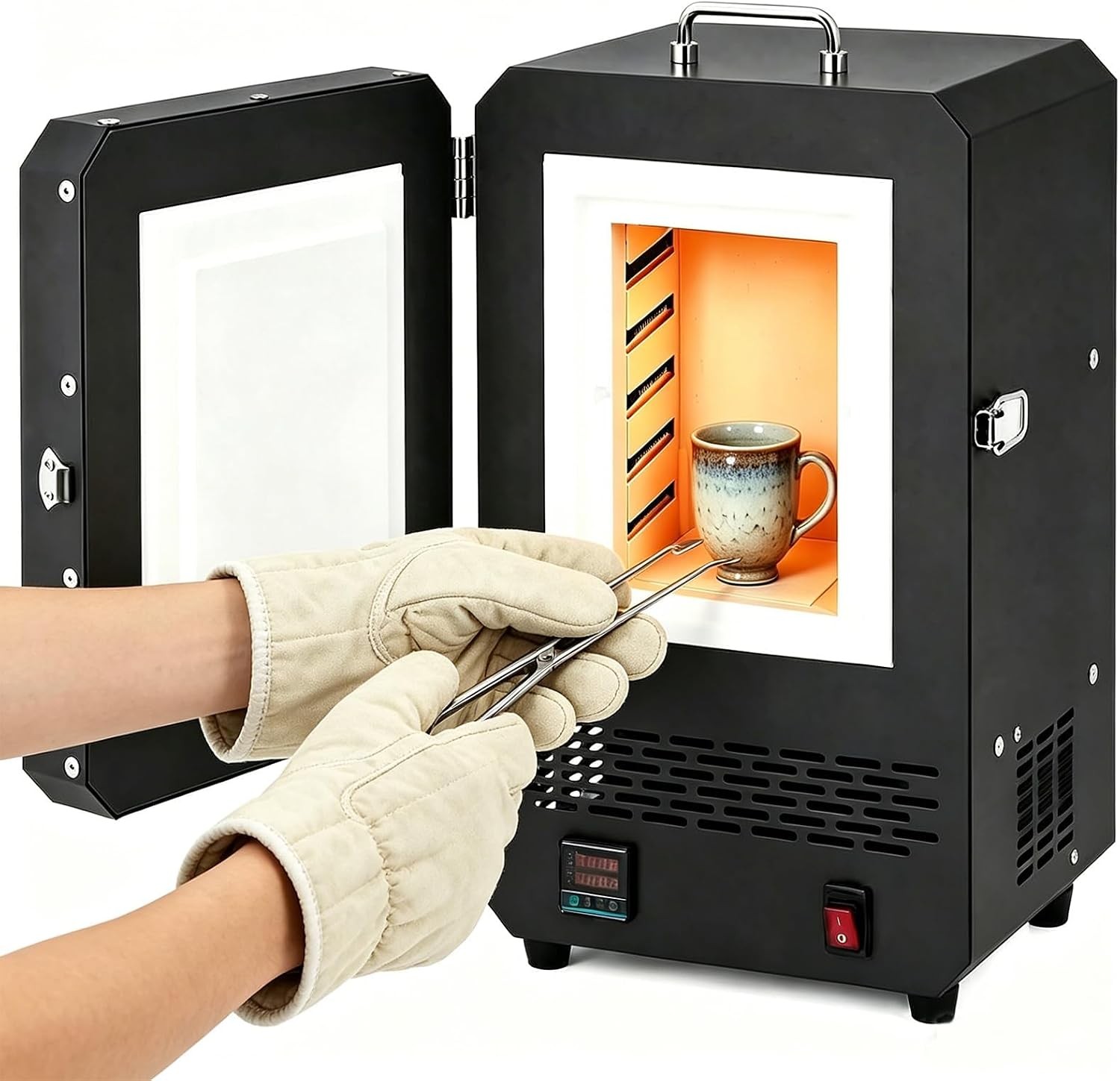 Tabletop Electric Kiln 1500W for Wax Casting Metal Melting Furnace DIY Project