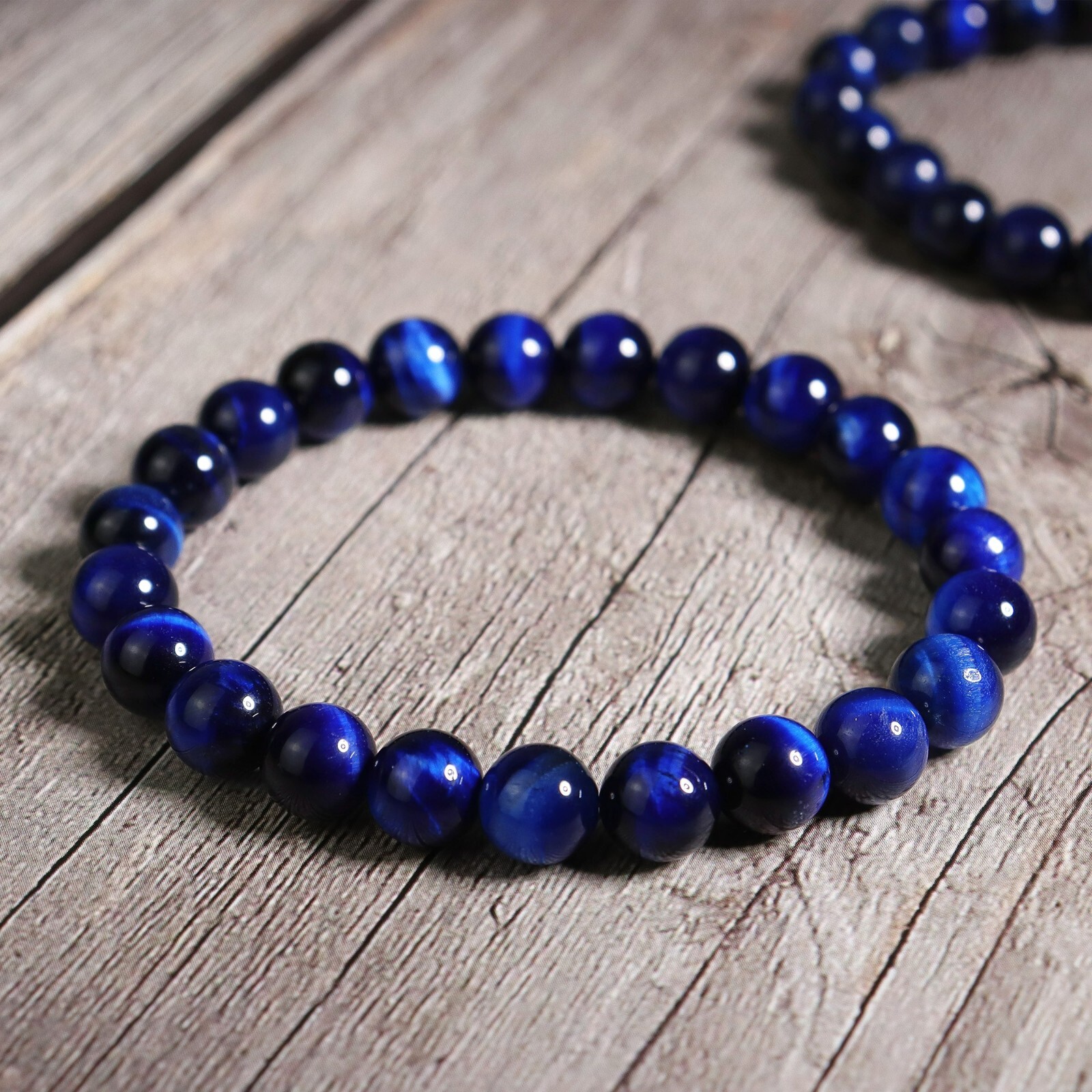 Blue Tiger’s Eye 4mm Small Gemstone Bead Healing Reiki Men Women Bracelet Gifts