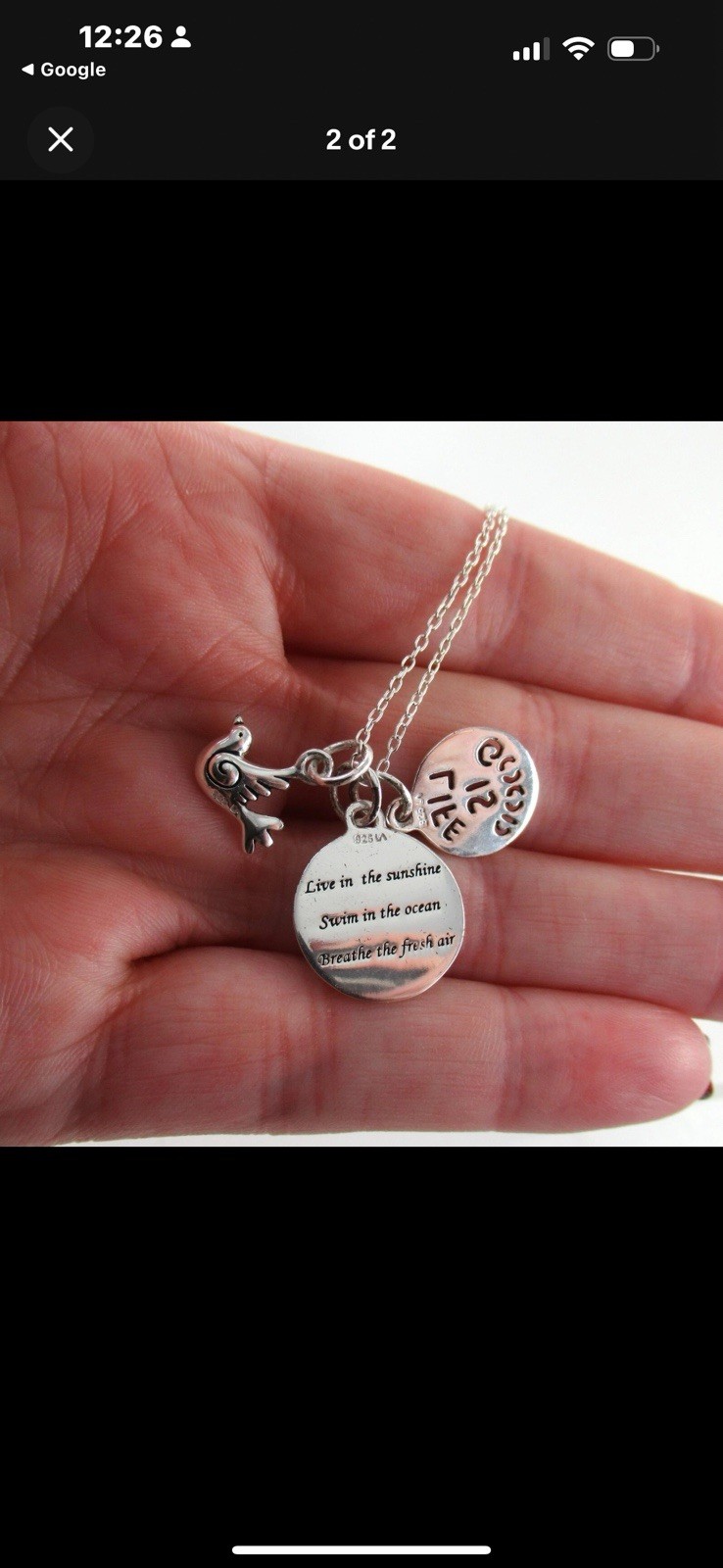 925 Sliver Charm Necklace