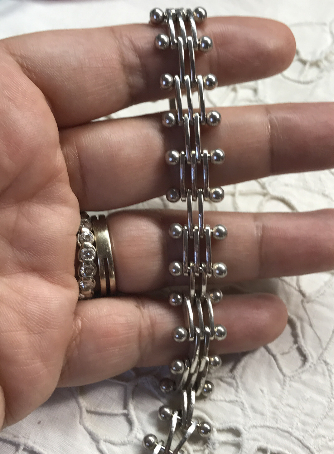 Sterling Silver Bracelet Vintage Mexico 6.5” 28.5 Grams